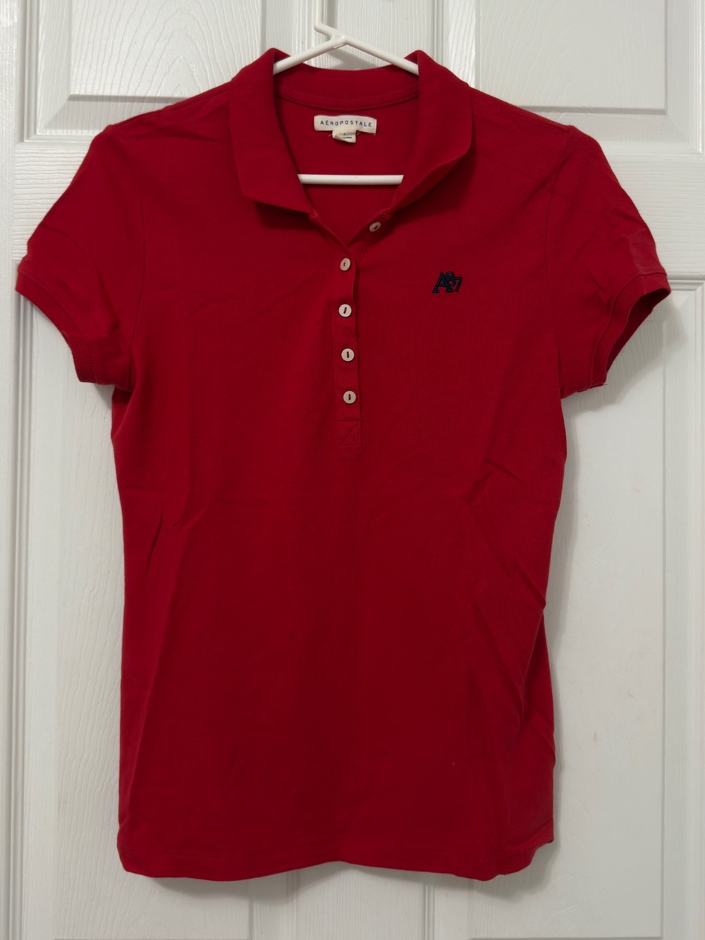 Aeropostale Women's Red Short-Sleeve Polo